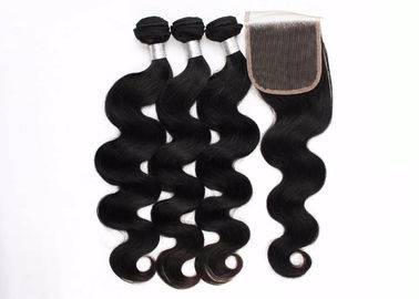 Китай Закрытие шнурка утка 4 * 4 ровных расширений волос объемной волны человеческое для чернокожих женщин поставщик
